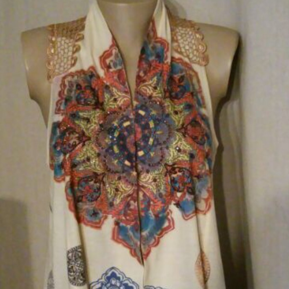COPY - B.L.E.U Medallions Vest size small  NWOT